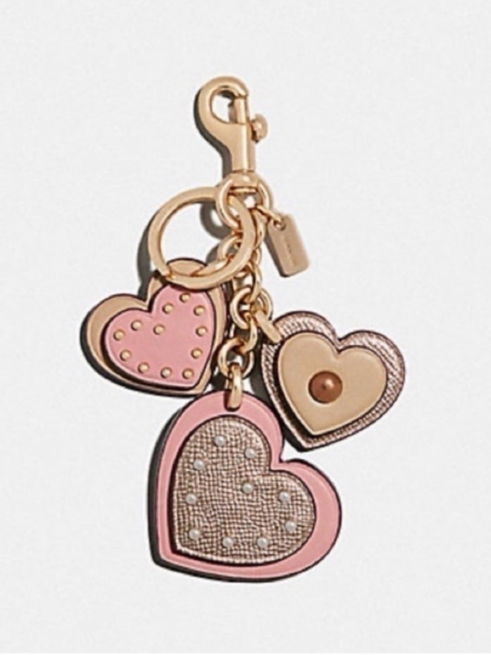 Coach studded heart appliqué bag charm